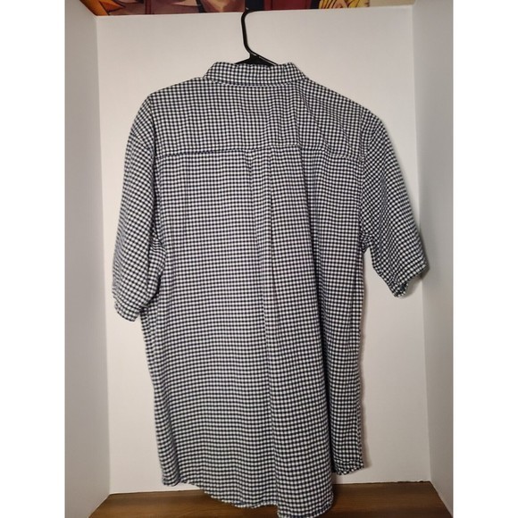 Men’s Blue/ White Plaid Color Woolrich Button Up Shirt-Size L - Picture 2 of 2